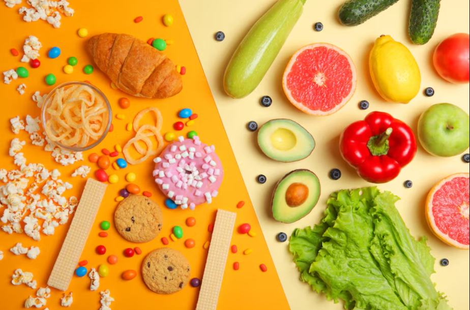Alimentação Saudável e Não Muito Saudável